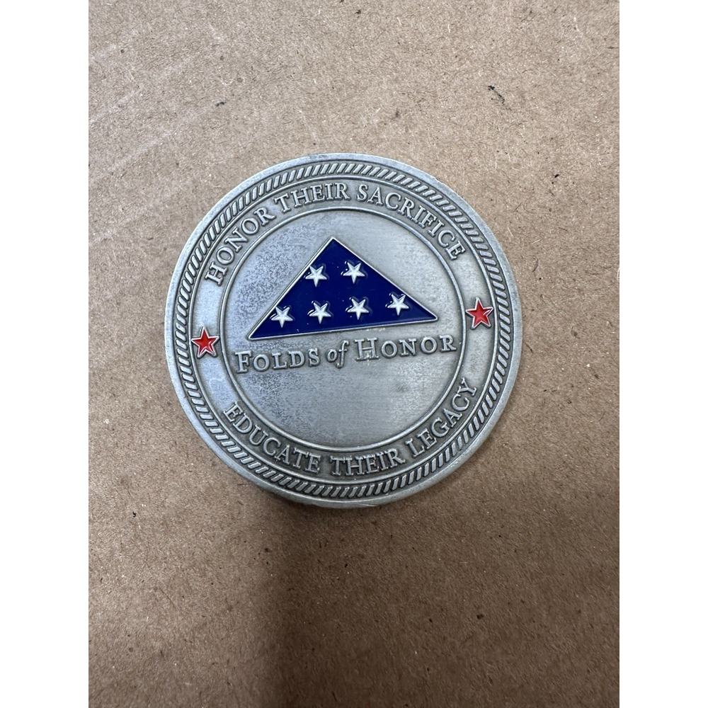 Folds of Honor Military Challenge Coin Freedom Isn’t Free Army Navy Marines USAF